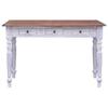 White Wooden Desk with Drawers 117 X 57 X 75 Cm Reclaimed Solid Wood