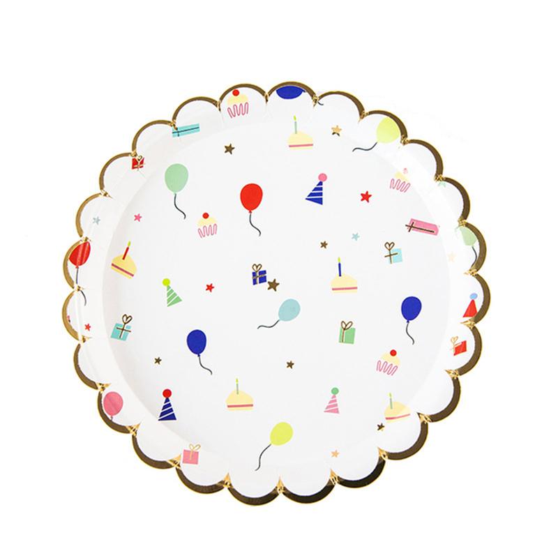 Christmas Theme Party Decoration Kids Paper Napkins Plates Cups Gold Foil Disposable Tableware Wedding Birthday Party Decorative