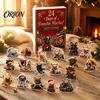 Collection de Pendentifs Décoratifs de Noël Acrylique 2D Bouledogue Français Calendrier de l'Avent de Noël, Boîte Surprise Ornement Porte-Clés Accessoires Ensemble, Mignon