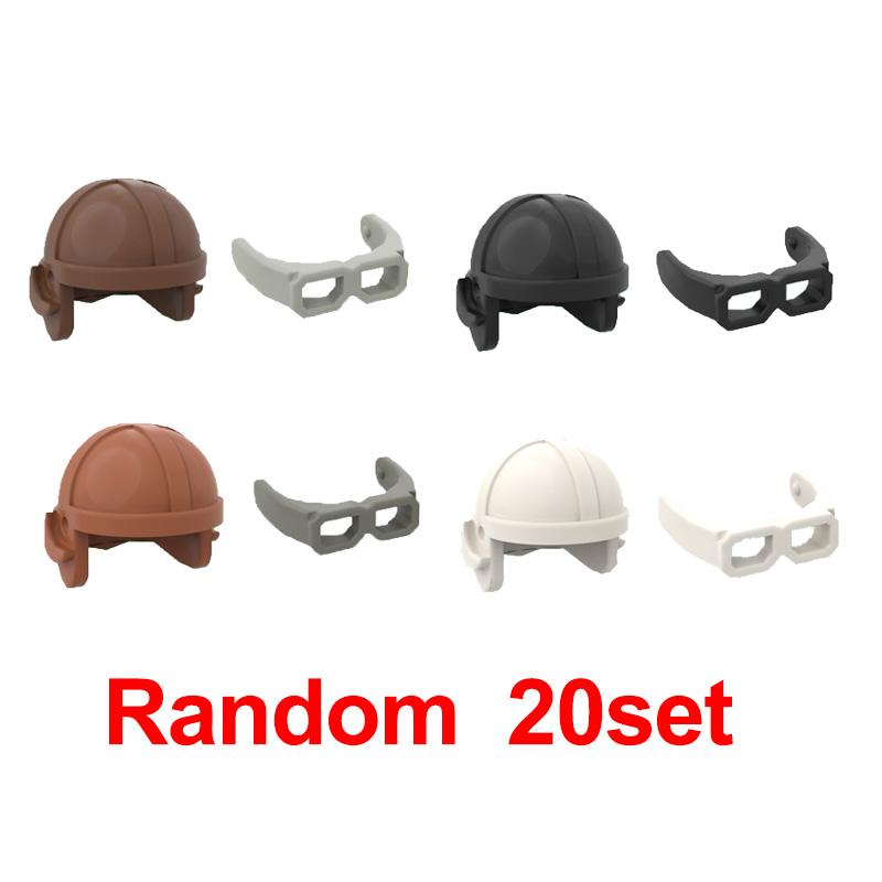 MOC Figure Soldato Città Casco Blocchi da Costruzione Accessori Cappellino da Baseball Sci Cappello da Strega Cowboy Ufficiale USA Bandito Mattoncino Giocattolo Regalo J022