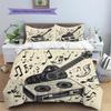 Musical instrument notes  Pattern Bedding Quilt Set Quilt Cover Pillowcase Home Decoration  Gift (1 * duvet cover + 2 * pillowcase, without core)