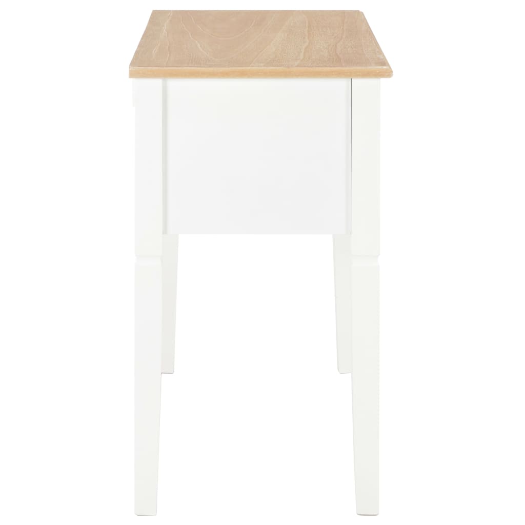 Desk, White, 109.5X45X77.5 Cm, Wooden
