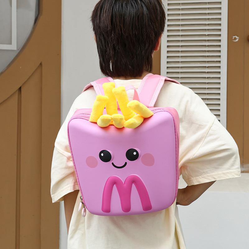 Kids School Lightweight Bag With Cartoon French Fry Design For Early Education