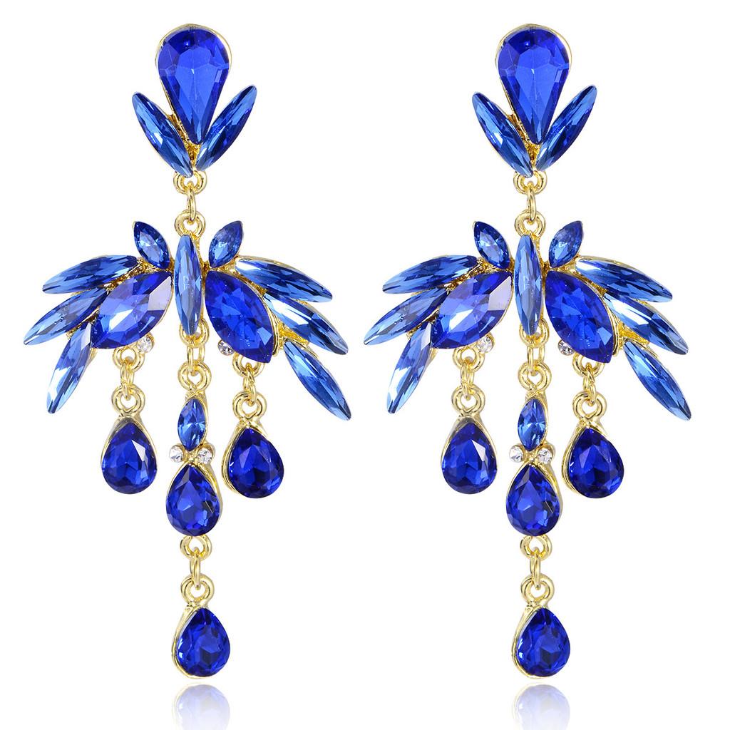 Jugendstil Blatt-Hängeohrringe mit Zirkonia für elegante Abendgarderobe