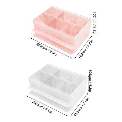 Acrylic Dustproof Storage Box 10 Holes Marble Texture Compartment Eyelash Grafting Accessories Case Eyelash Grafting Display Box