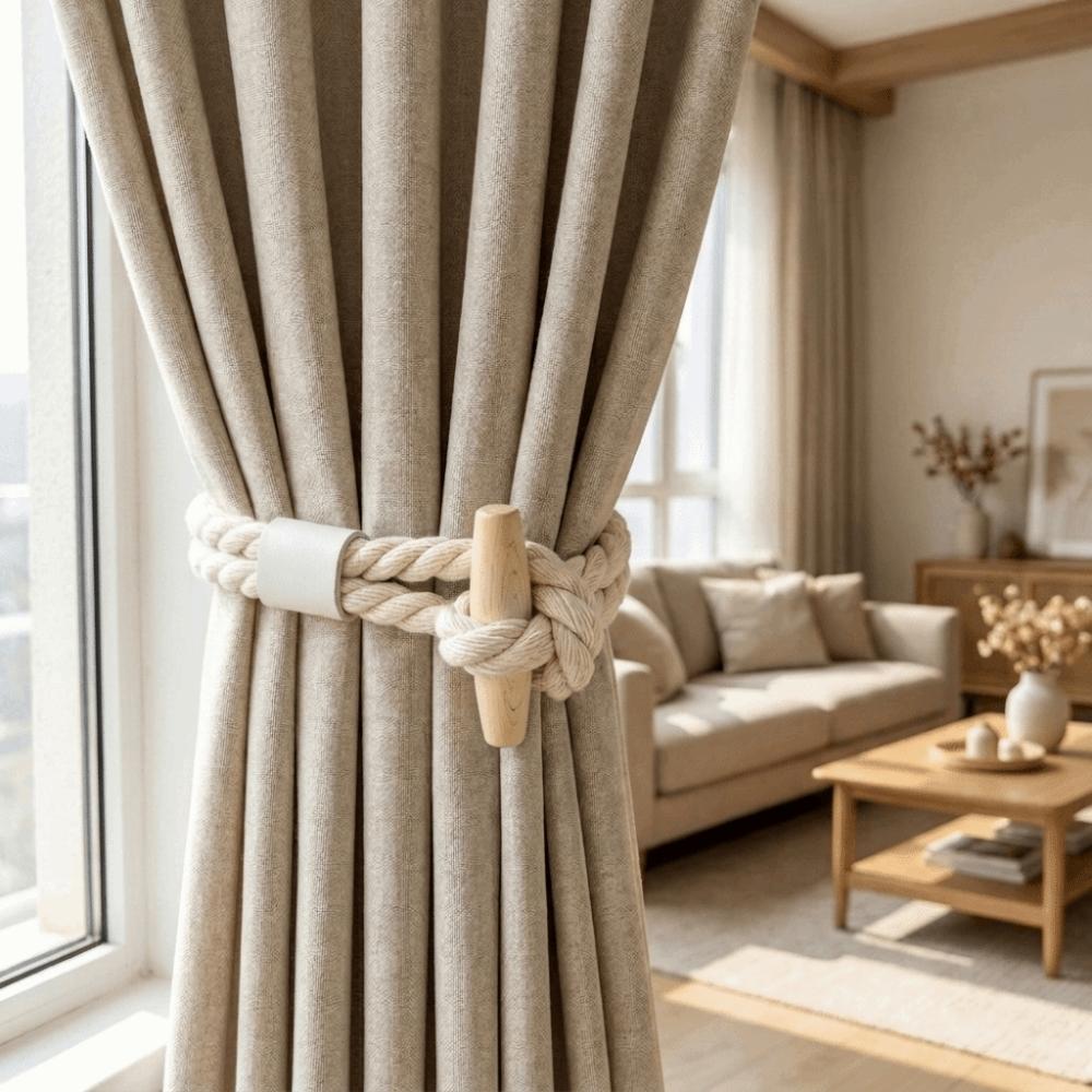 2Pcs Minimalist Curtain Buckles Adjustable Curtain Tie Rope Boho Curtain Tiebacks  Bedroom