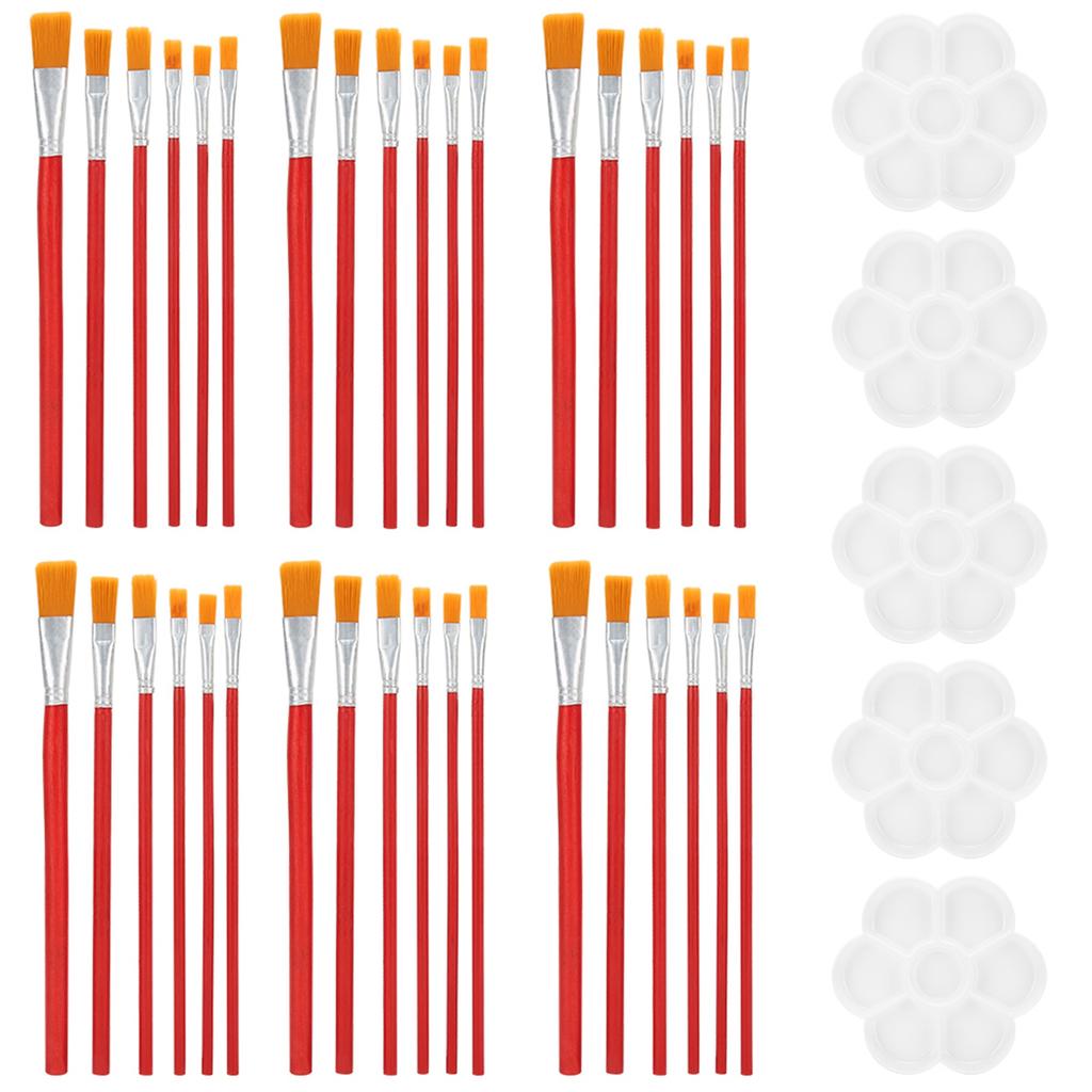 30pcs Paint Brushes Watercolor Painting Artist Paintbrushes Plastic Nylon Hair Brushes