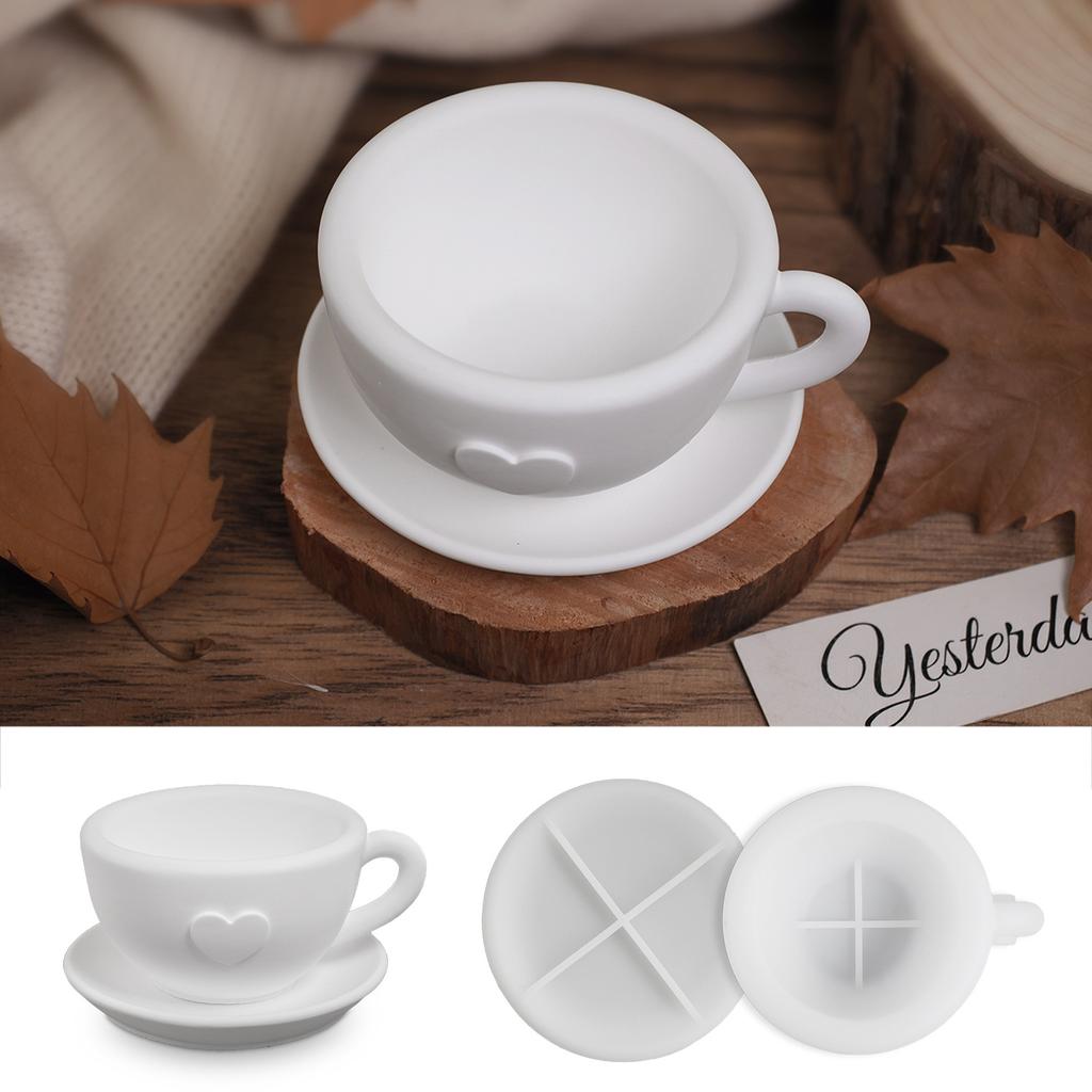 Portacandele a forma di tazza da tè Stampo in silicone a forma di tazza da caffè Stampo in silicone per flacone di sapone per Artigianato in resina fai-da-te Decorazione da tavola invernale per la casa
