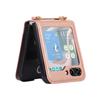 New Model Is Suitable for Samsung Z Flip5 Mobile Phone Case Folding Flip4 Crossbody Mobile Phone Leather Case Card Protection Case