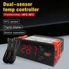 Double Sensors Thermostat For Cold Storage With Temperature Control Heating Cooling Mode LCD Display ABS Construction
