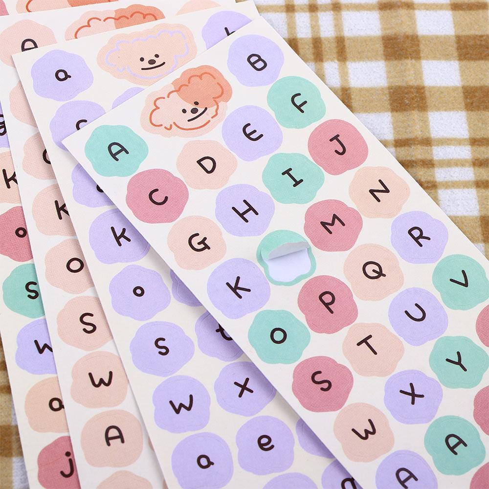 Dog Sticker English Letter Label Sticker English Uppercase Lowercase Alphabet Stationery Sticker