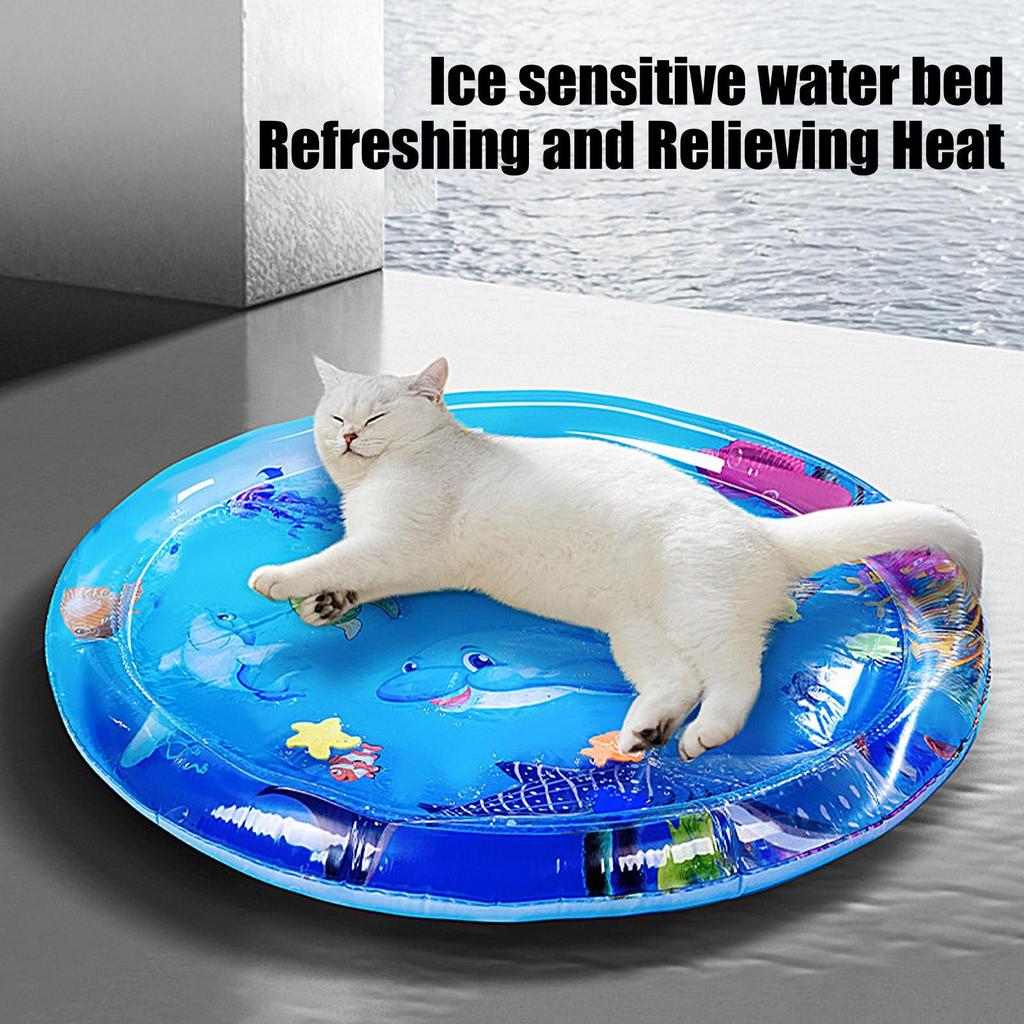 Water Sensory Play Mat Inflatable Water Mat For Cat And Dog Pet Playmat With Fish Sea Theme Kitten Water Sensory Pad