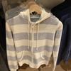 VAYLA Striped Knitted Cropped Sweater Cardigan Women Autumn Long Sleeve Hooded Zipper Short Streetwear Knitwear Sweaters Y2K Crop Tops