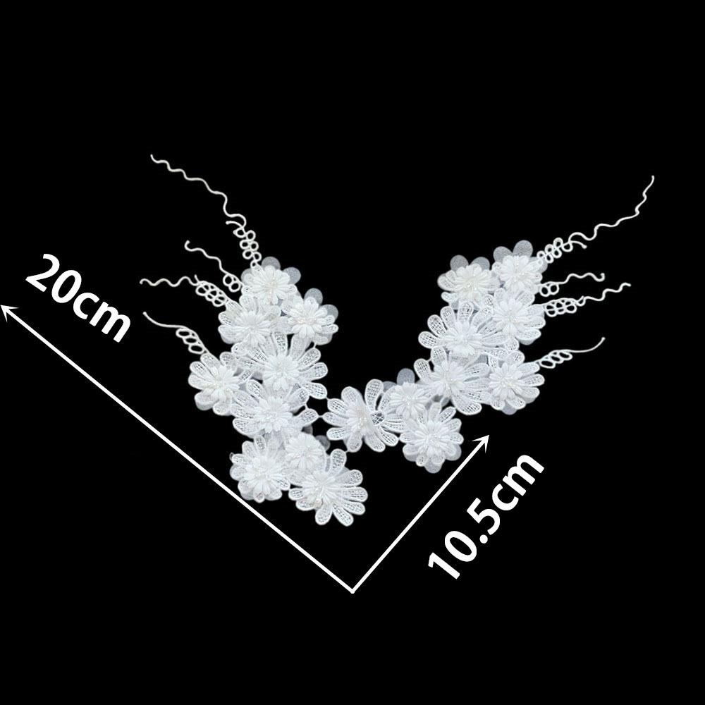 Fashion Diy Polyester Handmade Beaded Lace Cloth Sticker Corsage Sewing Clothing Accessories Dress Cheongsam