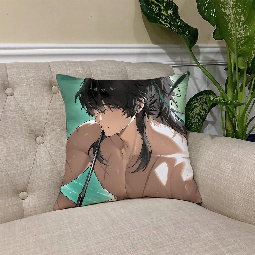 Game Wuthering Waves Qiuyuan cushion cover Square Sofa Cushion Cover Casual Skin-Friendly Comfortable Pillow Cover