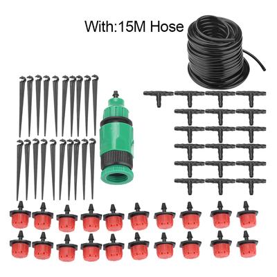 Garden Lawn Greenhouse Micro Irrigation System Kit Plants Watering Hose Nozzle Sprinkler(15m)