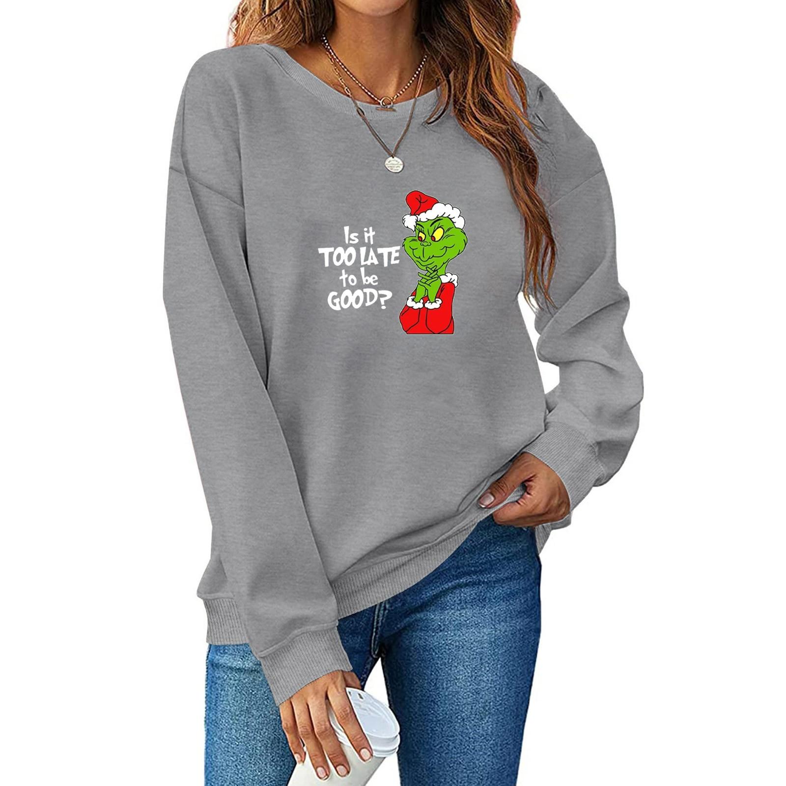 Women s Clothing Winter Halloween Round Neck Long Sleeve Large Loose Plush Thickened Sweater Top XXXL