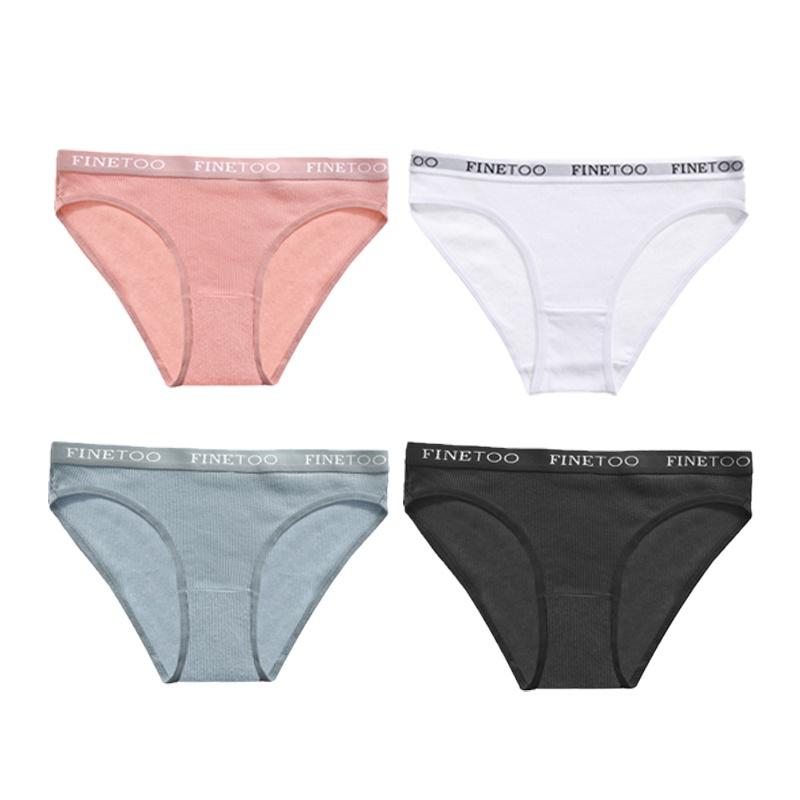FINETOO 4Pcs/set Calcinhas Sem Costura Calcinhas Femininas Cuecas Cuecas Calcinhas de Cor Sólida Lingerie Íntima M-XL Quente