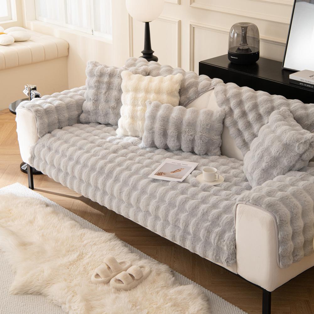 Tutu Velvet Warm Autumn And Winter Plush Sofa Cushion Winter Non-Slip Seat Cushion Leather Sofa Cover Cover Cloth Cross-Border New Models
