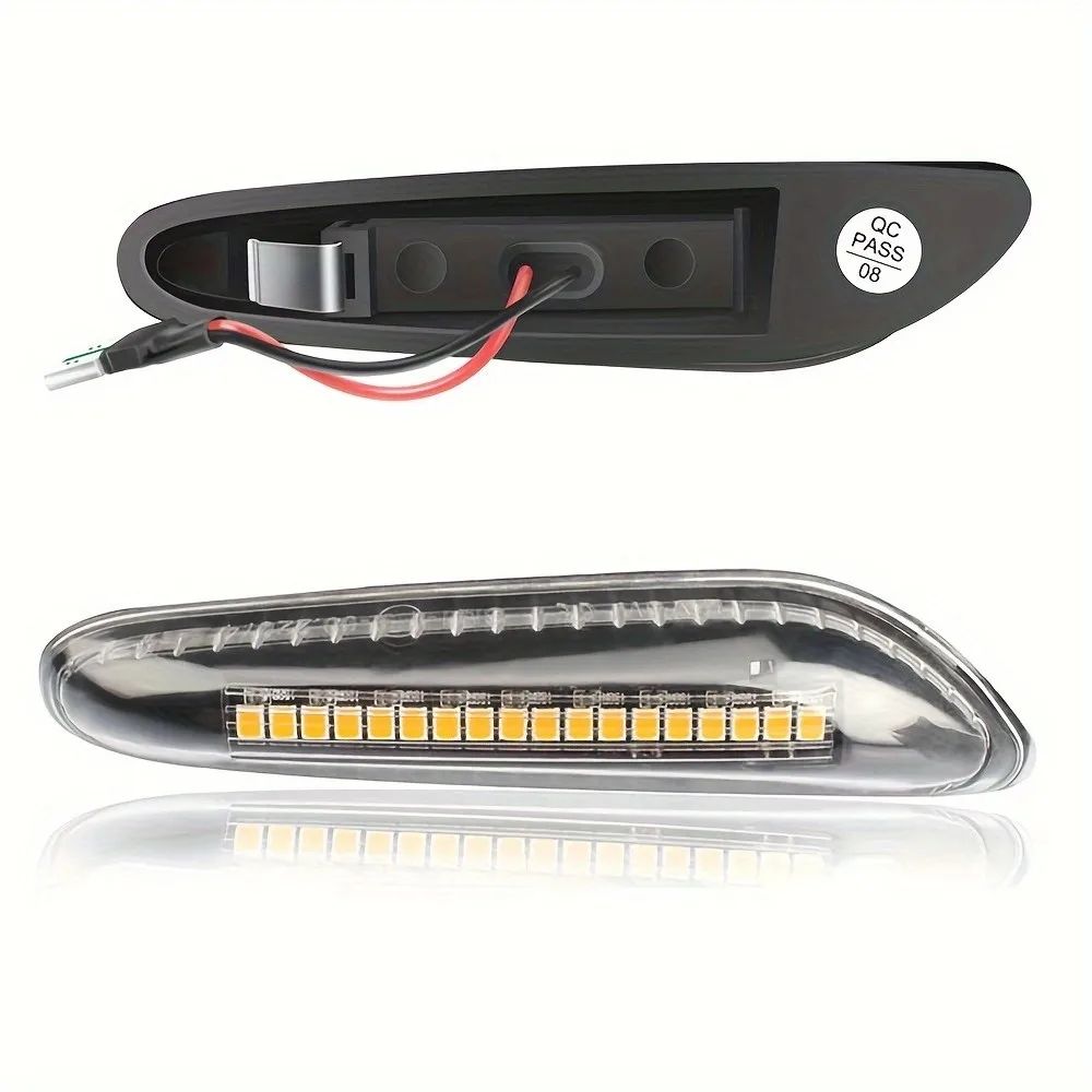 1 Pair Dynamic Amber LED Side Marker Light Sequential Blinker Turn Signal Lamp Assembly Replacement For BMW E82 E87 E90 E91 E92