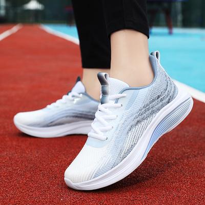 Frühling und Sommer neue atmungsaktive Netz-Sportschuhe Freizeitschuhe flacher Boden runde Spitze ultraleichte weiche Sohle Laufschuhe