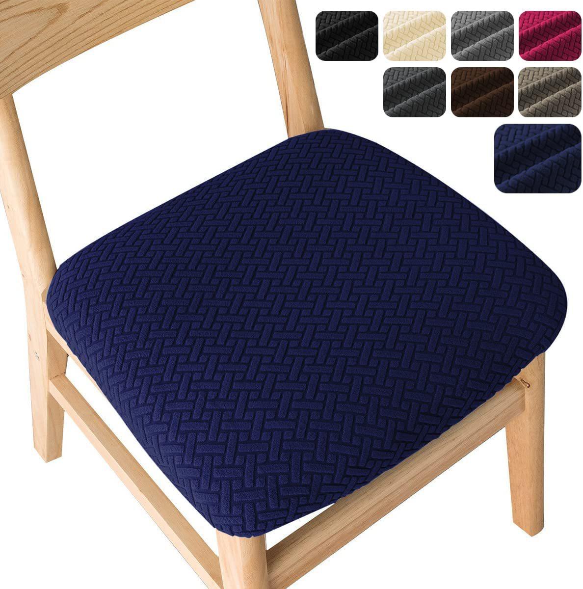 

1/2/4/6pcs Jacquard Stretch Chair Cover Solid Color Minimalist Thickened Chair Cushion for Kitchen Dining Room Wedding Banquet 1pc