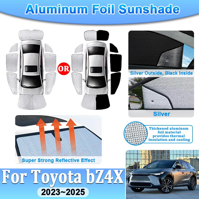Car Sunshades For Toyota bZ4X Accessories 2023 2024 2025 bZ Subaru Solterra EA10 Aluminium Foil Full Windshield Anti UV Visors gio8