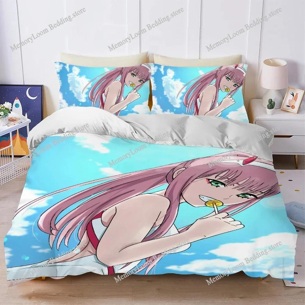 D-Darling In the F-Franxx Zero Two Duvet Cover Set Bedding Soft Laundry Cotton Bed Four Seasons Student Dormitory Home Textile96