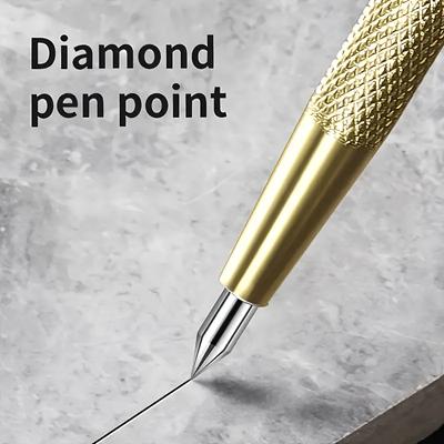 2 Peças caneta de titânio com ponta de diamante, ferramentas de metalurgia e marcenaria de precisão para cortar vidro, azulejos, metal e madeira