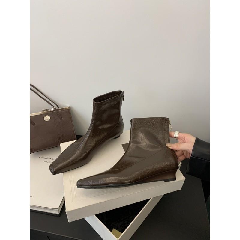 

King of Versatility Fashion Узкие эластичные сапоги с острым каблуком Маленькие короткие сапоги Женские одинарные сапоги 39