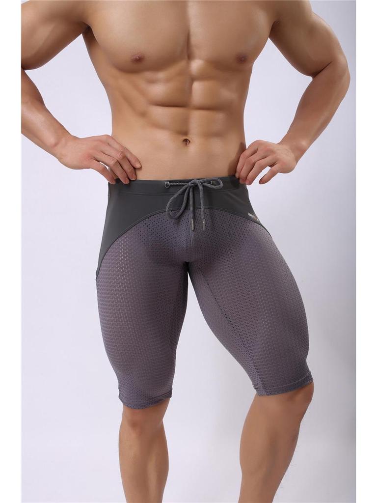 BRAVE PERSON Men's Mid-Length Sports Swim Trunks