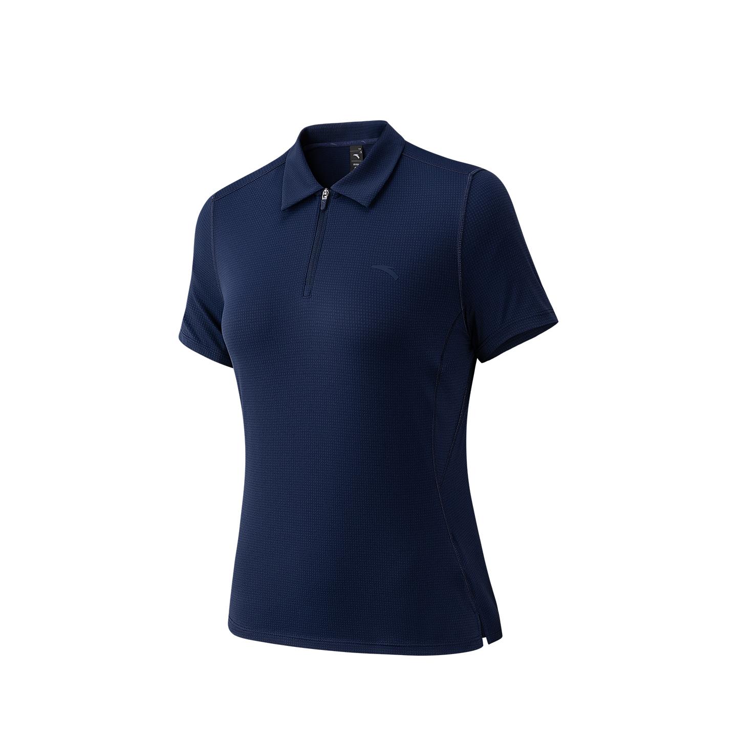 

Anta Training Series Navy Blue Women s Quick-Drying Breathable Half-Zip Polo Shirt 962627110-5 XS