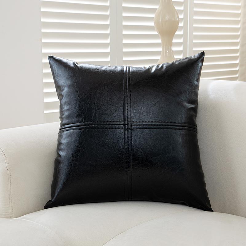 

Waterproof PU leather Back Cushion Cat Scratch Leather Bed Headboard Cushion Tatami Wall Big Backrest Bedroom Bed Anti-Collision 40x40cm чорний