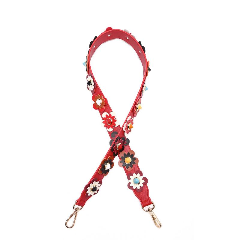 105cm Leather Bag Strap Flower Rivet Crossbody Shoulder Straps Replacement for Women Fashion Handbag Handle Purse Bag Acessorios