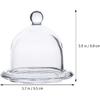 PRETYZOOM Glass Cake Stand with Lid - 9x9cm Mini Cupcake Display Dome, Appetizer Serving Tray Dessert Platter for Macarons, Cannoli, Desserts