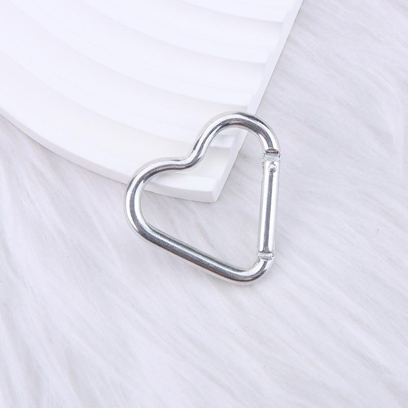 Heart-shaped Aluminum Carabiner Keychain Clip Outdoor Tools Water Bottle Keyring Hook Climbing Camping Travel Kit Hook Accessory
