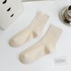 Women's White Long Cotton Mid-Tube Socks - Trendy Japanese-Inspired Summer Style with Loose Fit