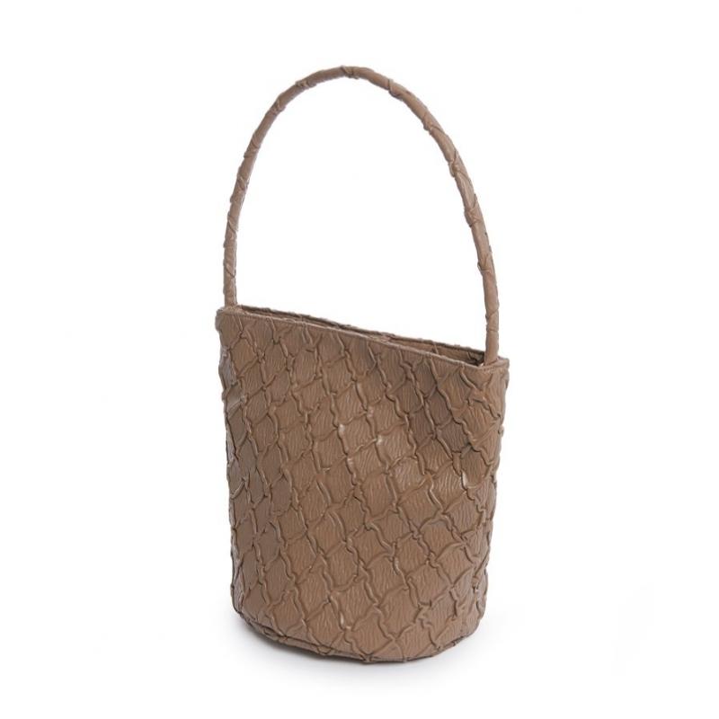 RHEEMIN Handle Bucket Vegan Leather Edition   Brown Large