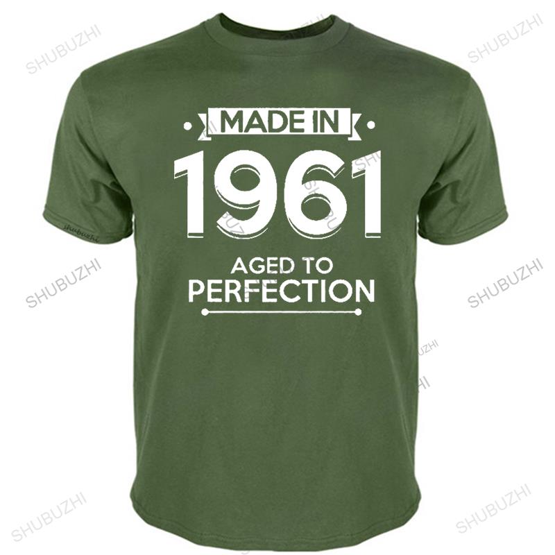 Men Cotton o-neck T Shirt Summer shubuzhi Tshirt Made in 1961. Aged to Perfection T-shirt Men women unisex tee-shirt Vintage
