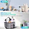 Large Capacity Portable Bathroom Organizer 8 Pocket Textile Hanging Bag for Dorm Shower Bedroom Gym Beach 22x22x25cm Black