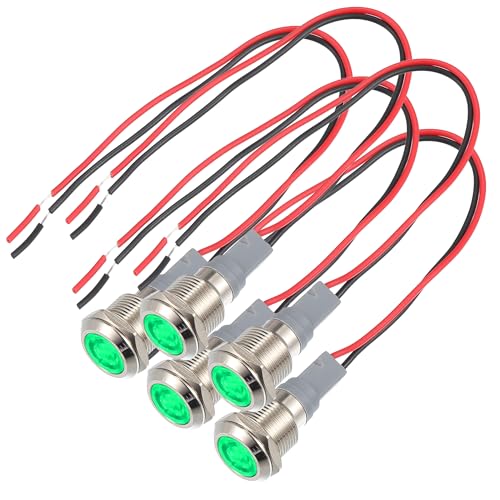 

Хихаха Индикаторная лампа для салона автомобиля/Прочная 12 мм/Упаковка из 5 штук Зеленый