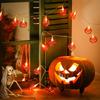 LED Hollow Flat Pumpkin String Lights Powered By Batteries, Suitable for Home Horror Themed Parties, Gardens, Courtyards, Halloween Decorations