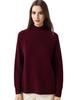 Solid Color Wool Sweater: Seven-Stitch, Long-Sleeve, Warm and Simple Autumn/Winter Commuting Base Layer.