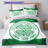 Ensemble de couette Celtic Football Club Housse de couette Taie d'oreiller Décoration de maison Cadeau d'anniversaire (1 housse de couette + 2 taies d'oreiller, sans garniture.)