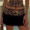 Minigonna Patchwork con Paillettes Stampa Leopardo - Gonna Corta Sexy Slim Fit da Donna, Collezione Autunnale