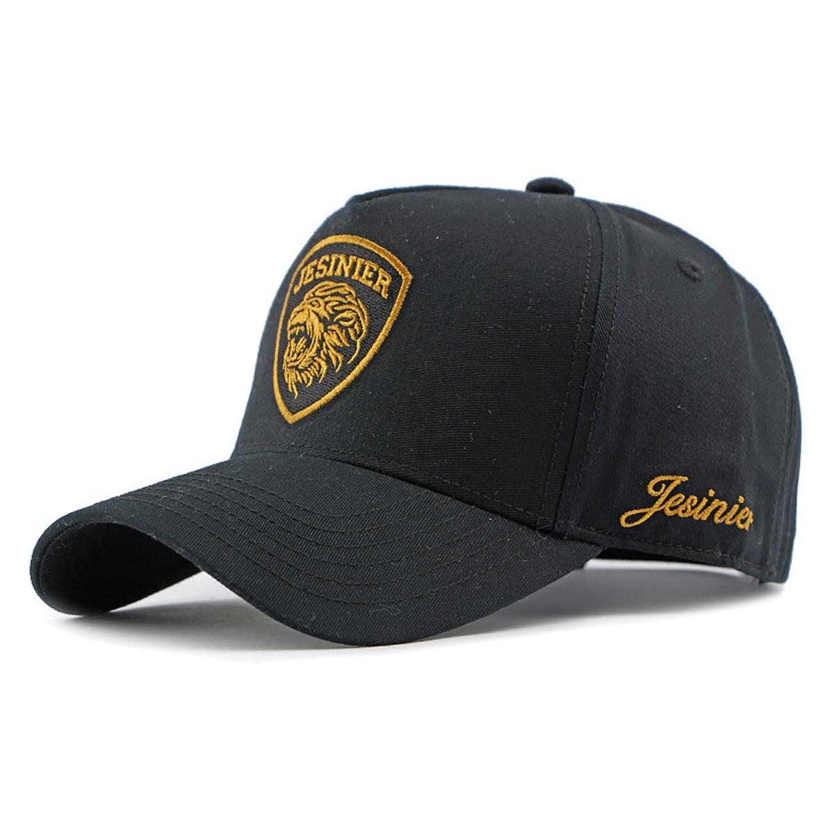 

Unisex JESINIER Lion Embroidery Baseball Caps Spring Autumn Outdoor Adjustable Casual Hats Sunscreen Hat Sports Cap чорний