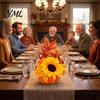 Indoor Seasonal Decorations Artificial Pumpkin Table Centerpiece with Sunflowers Maple Leaves And Pine Rustic Thanksgiving Decor Cones, Halloween Foam