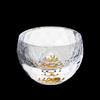 Premium Faceted Crystal Glass Teacup with Gold Foil