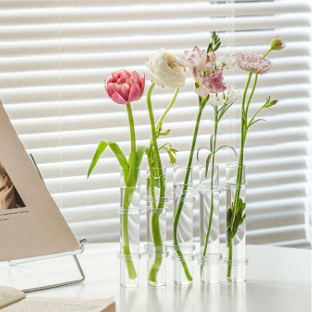 Decor Tube Flower Arrangement Floral Art Hydroponic Container Flower Bottle Vase Desktop Ornament