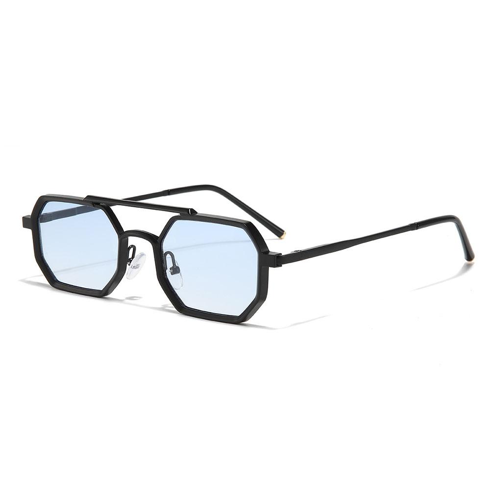 Fashion Metal Frame Polygonal Sunglasses Women Men Vintage Double-bridge Punk Sun Glasses Driving Goggles Retro UV400 Shades